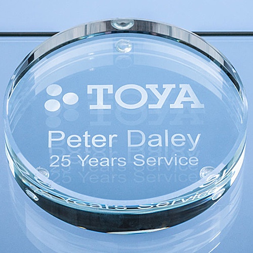 Clear Glass Round Paperweight Main Image