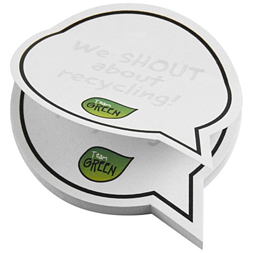 Speech Bubble Shaped Recycled Sticky Notes - Digital Main Image