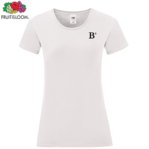 Fruit of the Loom Women's Iconic T-Shirt - White - Printed Main Image