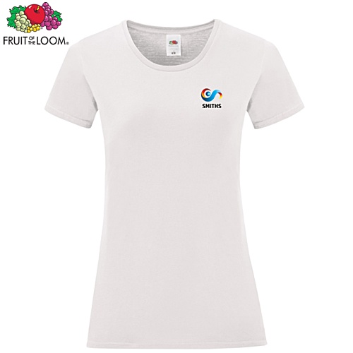 Fruit of the Loom Women's Iconic T-Shirt - White - Digital Print Main Image