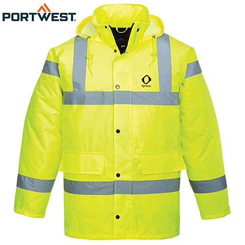 Portwest Hi-Vis Winter Traffic Jacket - Printed Main Image