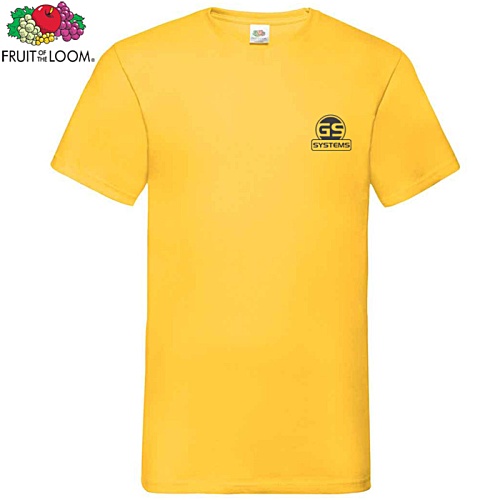 Fruit of the Loom Men's V-Neck Value T-Shirt - Colours - Printed Main Image