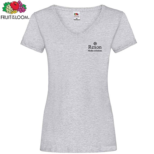 Fruit of the Loom Women's V-Neck Value T-Shirt - Colours - Printed Main Image