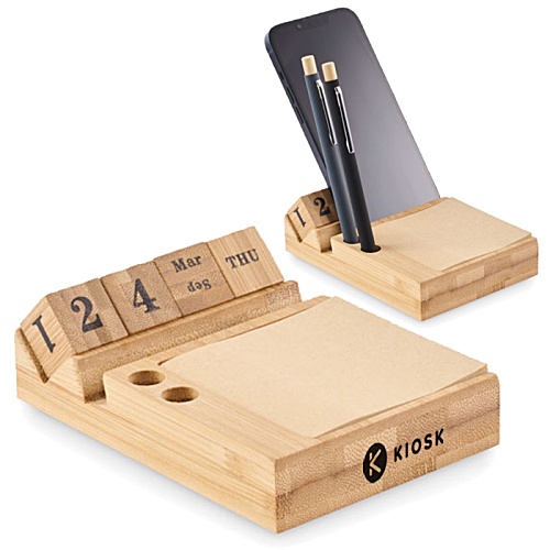 Bamboo Perpetual Calendar & Phone Stand Main Image