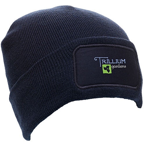 Recycled Rectangular Patch Beanie - Embroidered Main Image