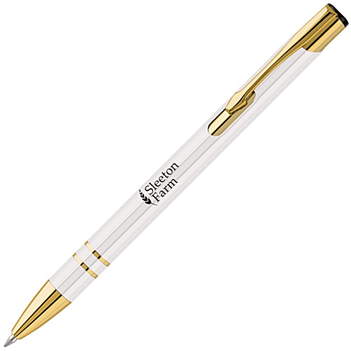 Electra Recycled Metal Pen - Gold Trim - Printed Main Image