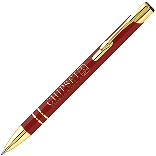 Electra Recycled Metal Pen - Gold Trim - Engraved Main Image