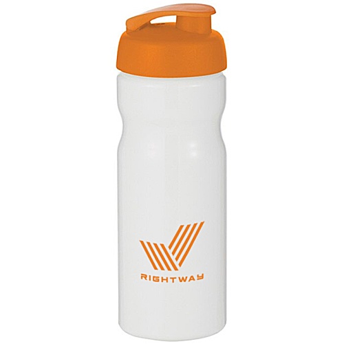 Base Sports Bottle - Flip Lid - White - Printed - 2 Day Main Image