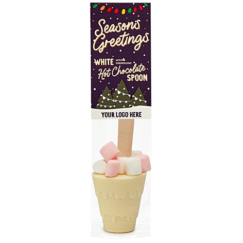 Hot Chocolate Spoon with Mini Mallows - White Chocolate Main Image