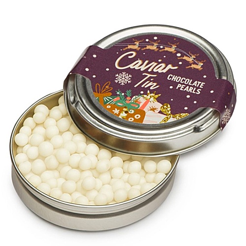 Caviar Tin - White Chocolate Pearls Main Image
