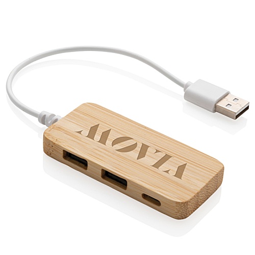 Bamboo USB Hub - Engraved Main Image