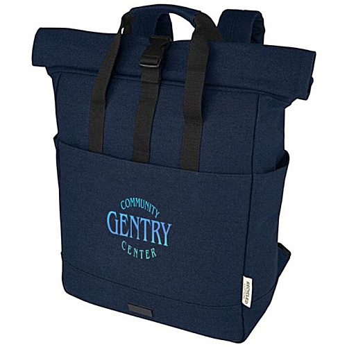 Joey Recycled Roll-Top Laptop Backpack - Digital Print Main Image