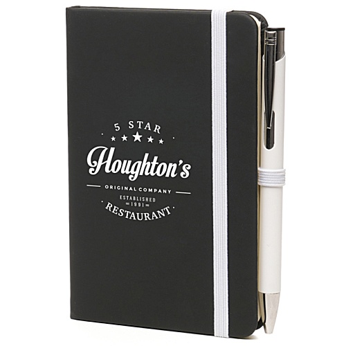 Bowland A6 Black Notebook with Colour Matt Pen Main Image