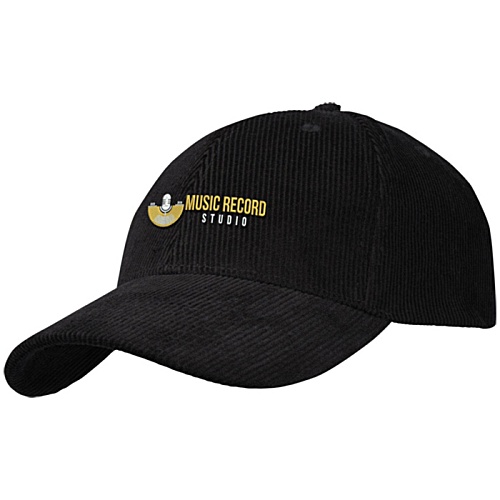 Hutton Recycled Corduroy Cap - 3D Embroidered Main Image