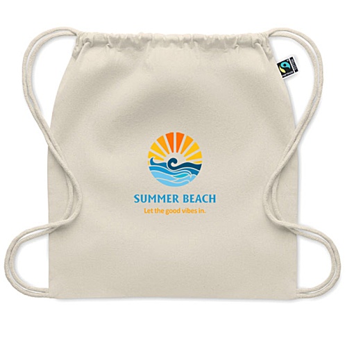 Osole Fairtrade Premium Cotton Drawstring Bag - Natural - Digital Print Main Image