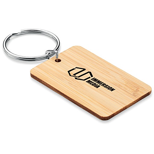 Bamboo Rectangle Keyring Main Image