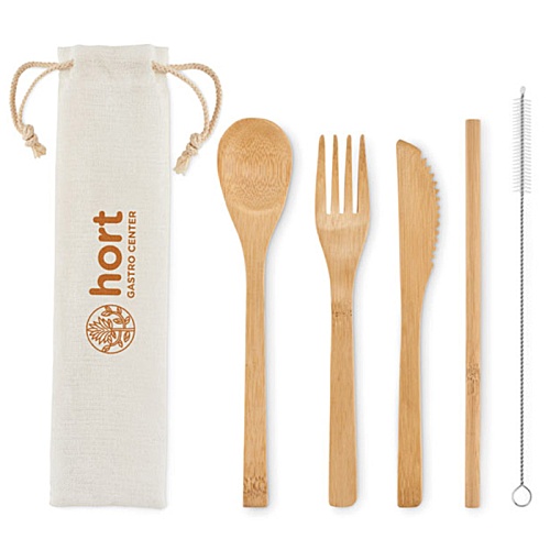 Bamboo Cutlery & Straw Set Main Image