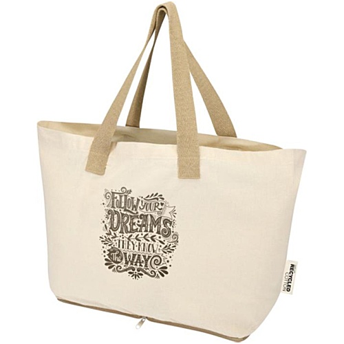 Sierra Recycled Foldable Cotton Tote Bag - Printed Main Image