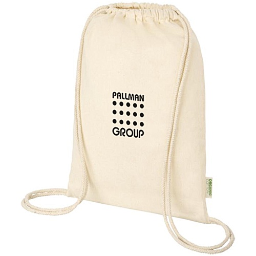Odisha Organic Cotton Drawstring Bag - Natural - Printed Main Image