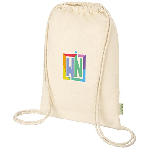 Odisha Premium Organic Cotton Drawstring Bag - Natural - Digital Print Main Image