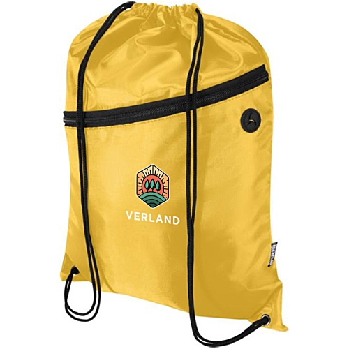 Oriole Recycled Drawstring Bag with Zipped Pocket - Digital Print Main Image