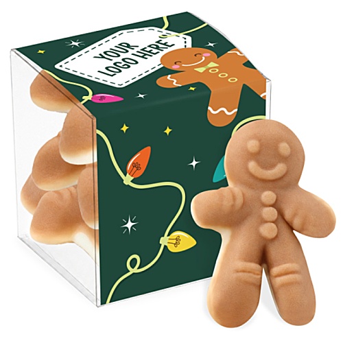 Clear Cube Box - Gingerbread Sweets Main Image