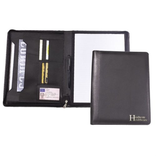 DISC Madras A4 Zip Round Leather Folder Main Image