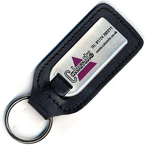 Steel & Leather Keyring - Printed Main Image