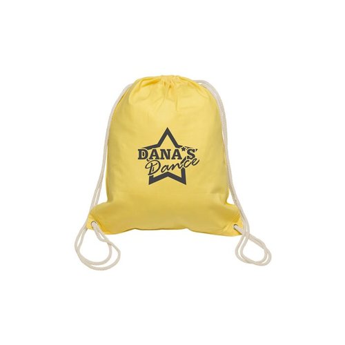 DISC Fairfield Natural Cotton Drawstring Bag - Yellow Main Image