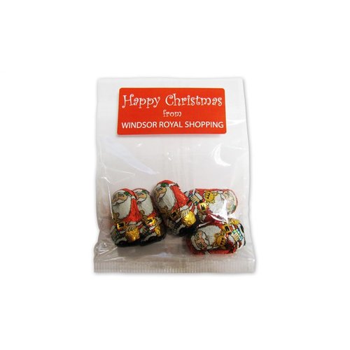 Bag of 5 Chocolate Santas Main Image