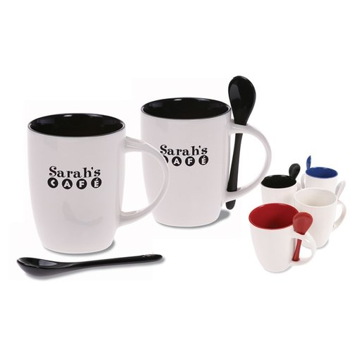 DISC Mug & Spoon - Black Main Image