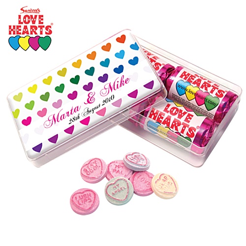 Maxi Rectangular Sweet Pot - Love Hearts - Wedding Favour Main Image