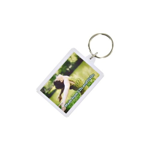 DISC Recycled Rectangular Keyring - Full Colour Main Image
