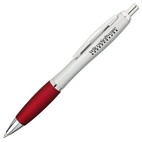 DISC Curvy Metal Pen - Silver Barrel - Clearance Main Image