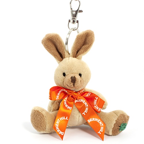 Rabbit Keyring with Bow - Beige Main Image
