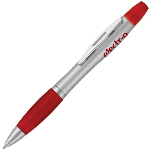 Curvy Pen with Highlighter - Silver Main Image