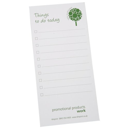 DISC Slimline Recycled 25 Sheet Notepad - Green Design 1 Main Image