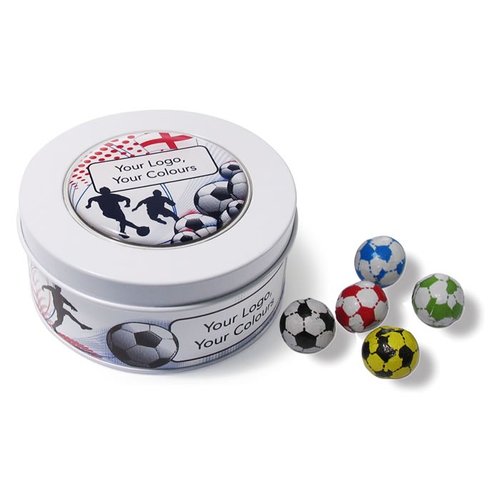 SUSP Treat Tin - Chocolate Foil Balls - Football Design Main Image