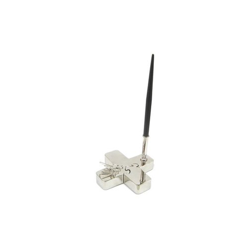 Chrome Plated Cross Shaped Puzzle with Pen Holder Main Image