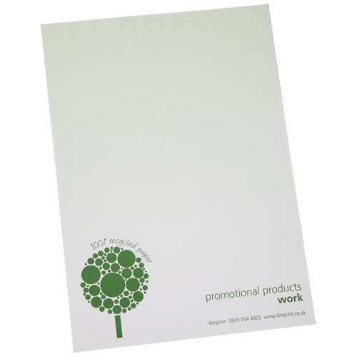 A5 Recycled 25 Sheet Note Pad - Green Design 2 Main Image