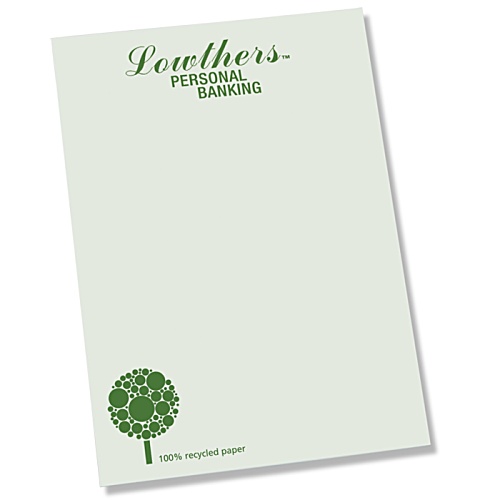 DISC A6 Recycled 50 Sheet Notepad - Green Design 2 Main Image