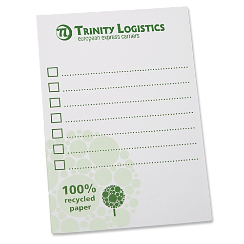DISC A6 Recycled 50 Sheet Notepad - Green Design 3 Main Image