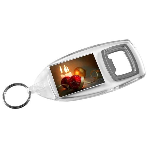 DISC Bottle Opener Keyring - Flat Clip - Full Colour Main Image