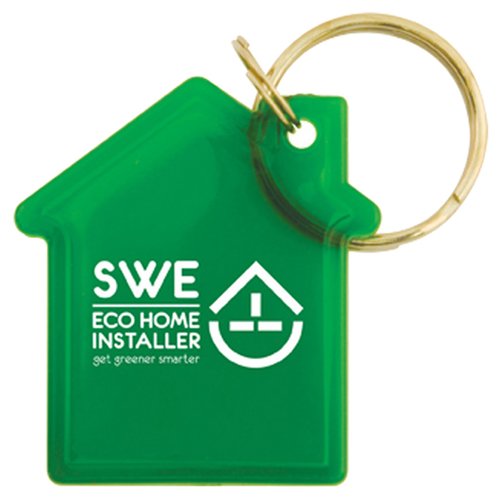 DISC Shaped Keyring - House Main Image