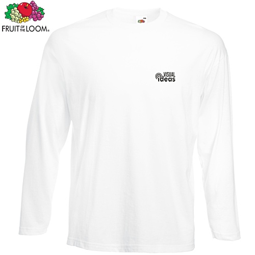 Fruit of the Loom Long Sleeve Value Weight T-Shirt - White Main Image