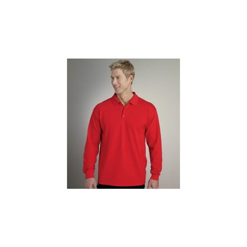 DISC Gildan Long Sleeve Pique Polo Shirt - Coloured Main Image