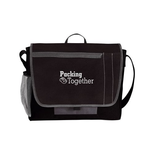 DISC Tri-Pocket Flap Messenger Bag Main Image