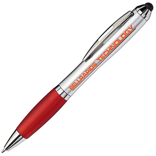 DISC Curvy Stylus Pen - Silver - Printed Main Image