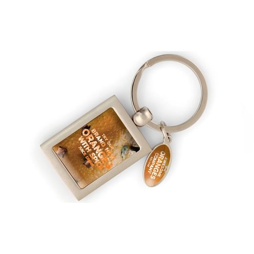 DISC Rectangular Domed Keyring - Full Colour Main Image