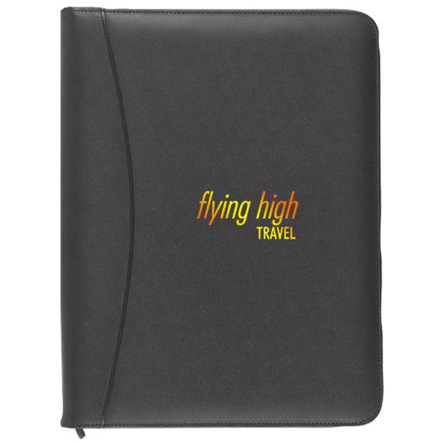 DISC Chiddingstone A4 Zipped Leather Folder - Full Colour Main Image